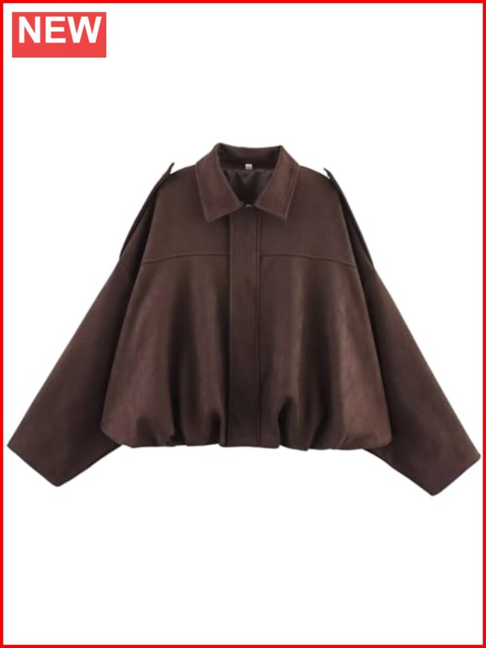 Faux Suede Oversized Casual Bomber Jacket Streetwear Long Sleeves